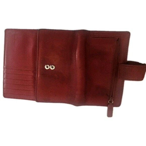 Fossil Leather Wallet Women Trifold With Checkbook - Picture 2 of 3